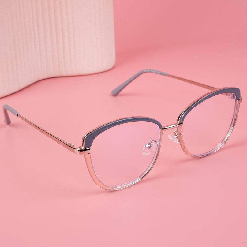 Voyage Glam Grey & Golden Cateye Eyeglasses for Women - MG5149-C2