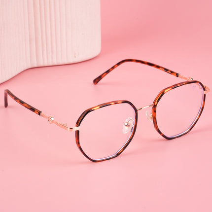 Voyage Glam Demi Brown Geometric Eyeglasses for Men & Women - MG5100-C3