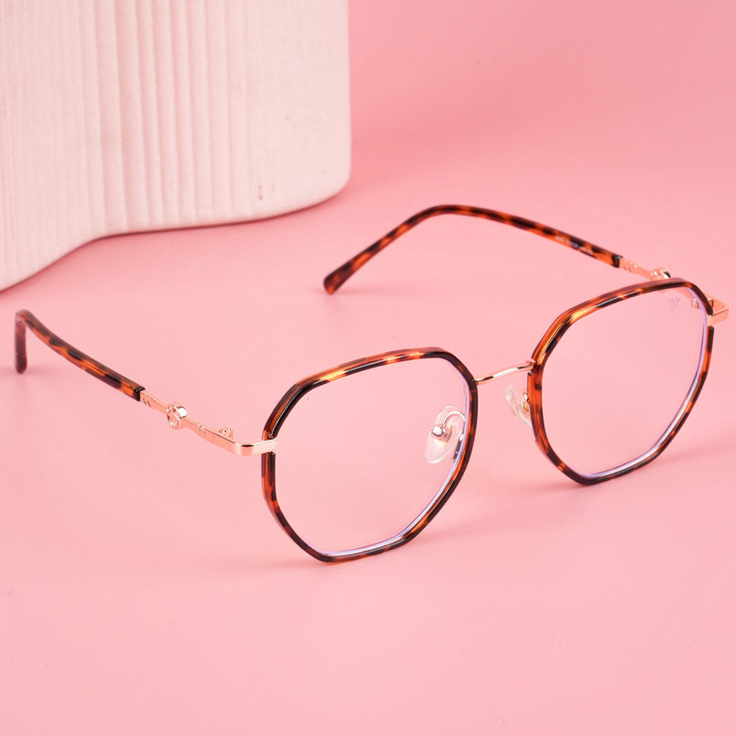 Voyage Glam Demi Brown Geometric Eyeglasses for Men & Women - MG5100-C3