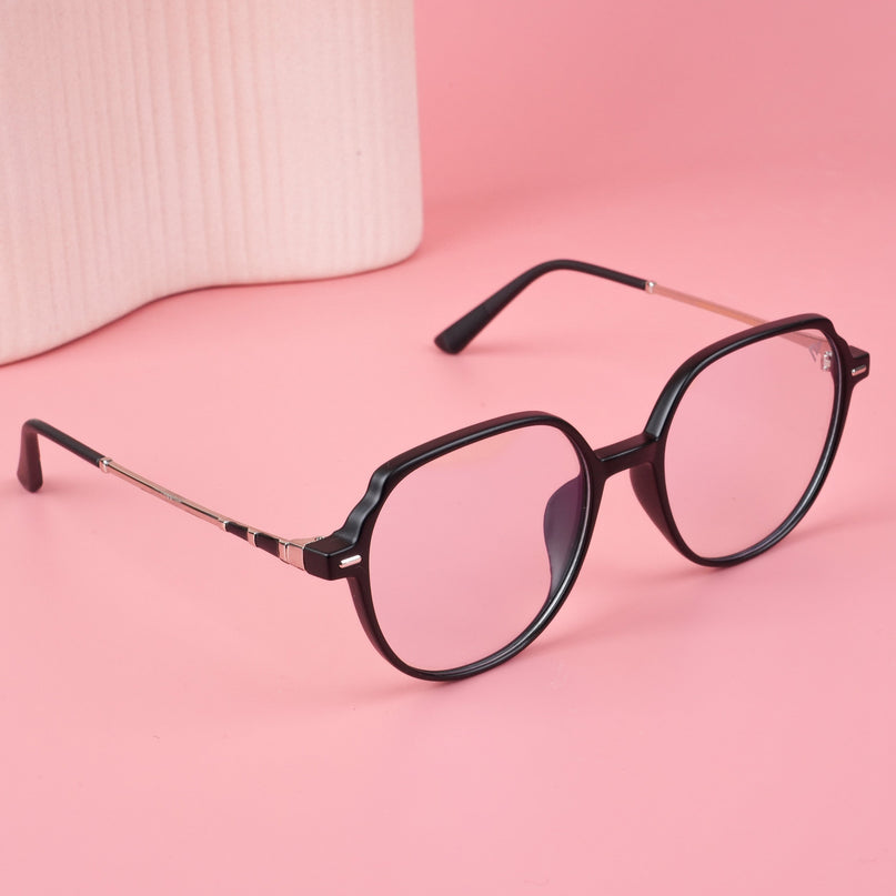 Voyage Glam Matt Black Square Eyeglasses for Men & Women - MG4679-C6