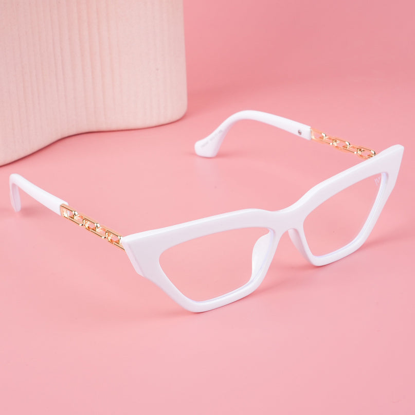 Voyage Glam White Cateye Eyeglasses - MG3944