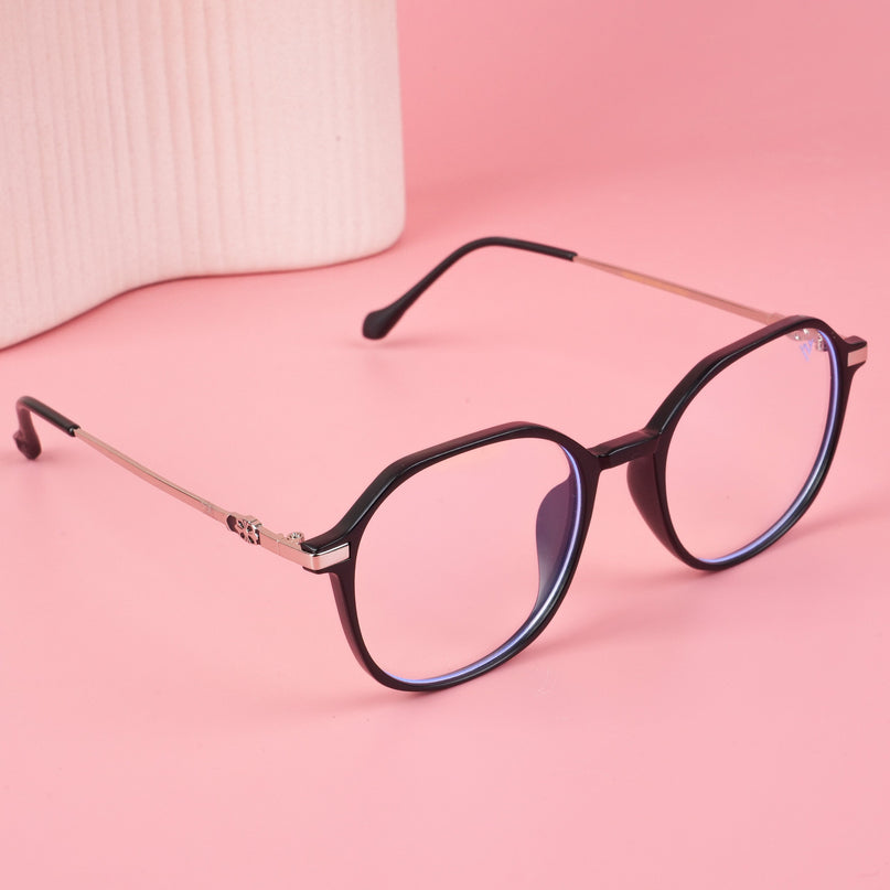 Voyage Glam Matt Black Square Eyeglasses for Men & Women - MG4672-C5