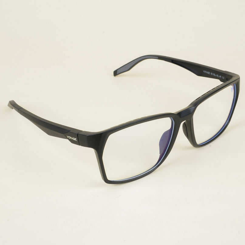 Voyage Techtonic Matt Black Wayfarer Eyeglasses for Men & Women - MG5290-C1
