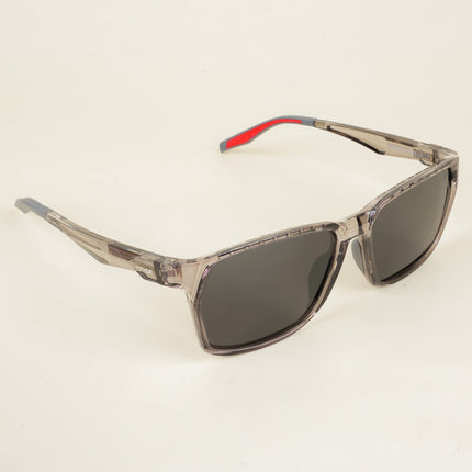 Wayfarer Polarized Sunglasses (Black Lens | Transparent Grey Frame - PMG5285)