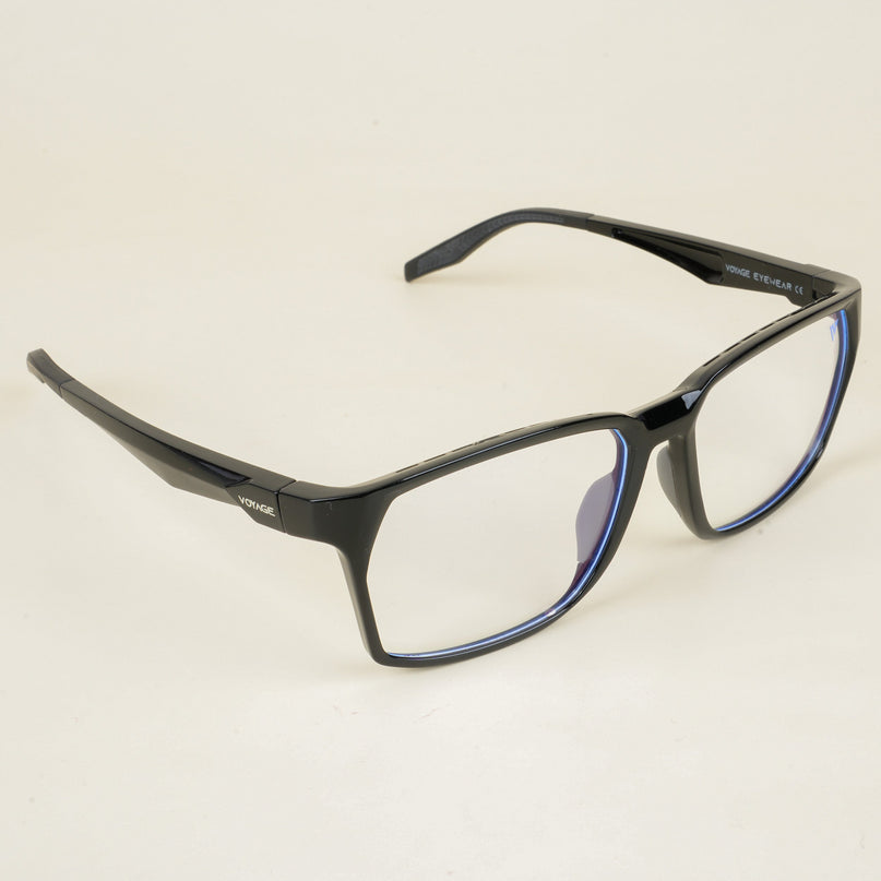 Voyage Techtonic Shine Black & Grey Wayfarer Eyeglasses for Men & Women - MG5291-C2