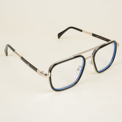 Voyage Black & Silver Wayfarer Eyeglasses for Men & Women - MG5273-C3