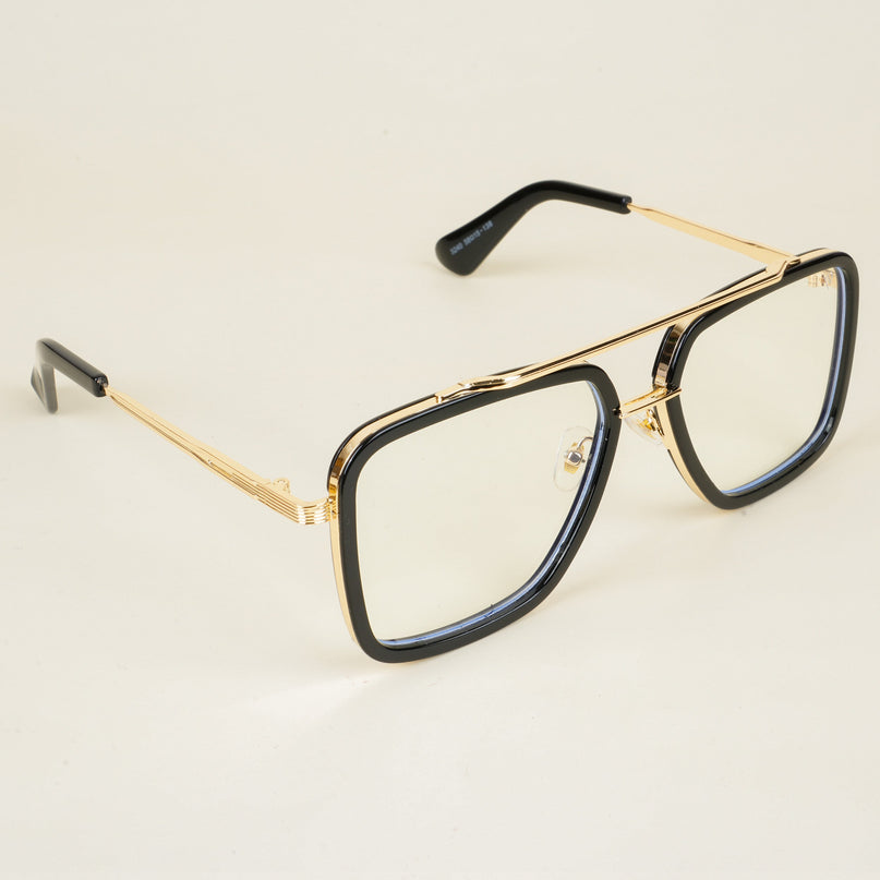 Voyage Black & Golden Wayfarer Eyeglasses for Men & Women - MG5215-C2