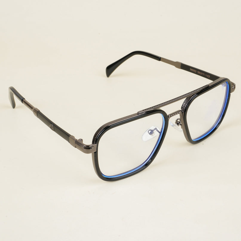Voyage Black & Grey Wayfarer Eyeglasses for Men & Women - MG5271-C1