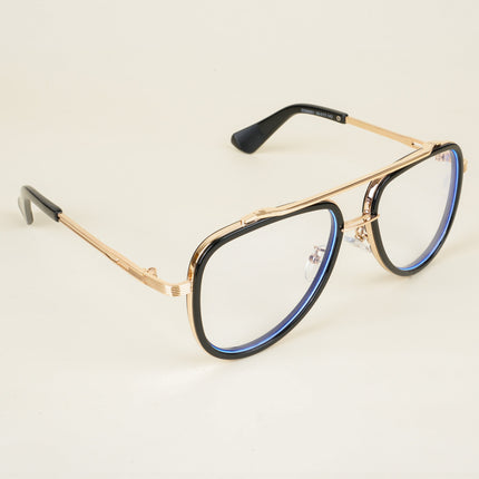 Voyage Black & Golden Wayfarer Eyeglasses for Men & Women - MG5275-C2