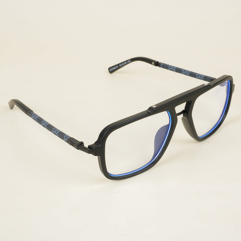 Voyage Matt Black Wayfarer Eyeglasses for Men & Women - MG5277-C1