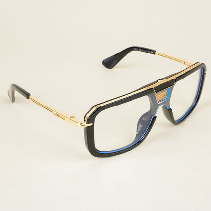Voyage Goat Black & Golden Wayfarer Eyeglasses for Men & Women - MG5258-C2