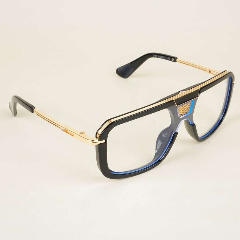 Voyage Goat Black & Golden Wayfarer Eyeglasses for Men & Women - MG5258-C2