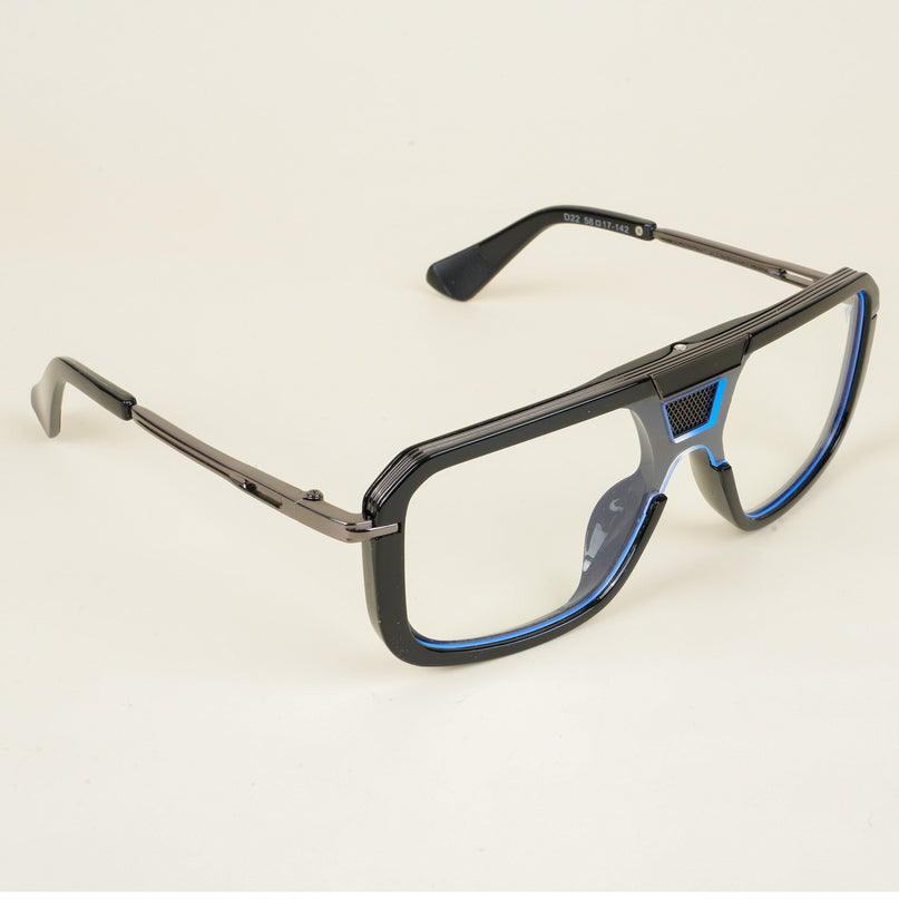 Voyage Goat Black & Grey Wayfarer Eyeglasses for Men & Women - MG5257-C1
