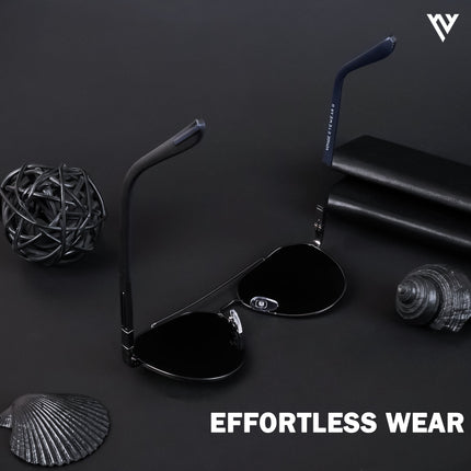 Grey Aviator Polarized Sunglasses - PMG4284