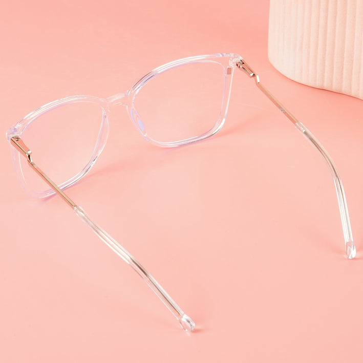 Voyage Glam Transparent Cateye TR Clip-On Polarized Sunglasses for Women - PMG4822-C3