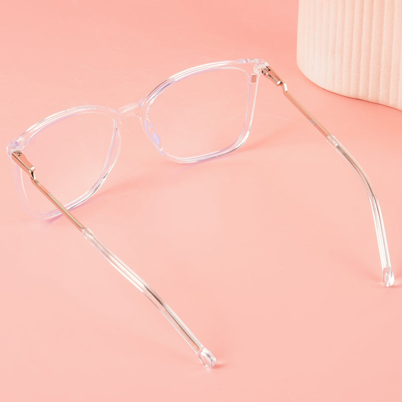 Voyage Glam Transparent Cateye TR Clip-On Polarized Sunglasses for Women - PMG4822-C3