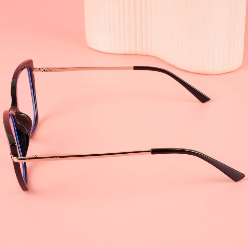 Voyage Glam Black Cateye TR Clip-On Polarized Sunglasses for Women - PMG4817-C1