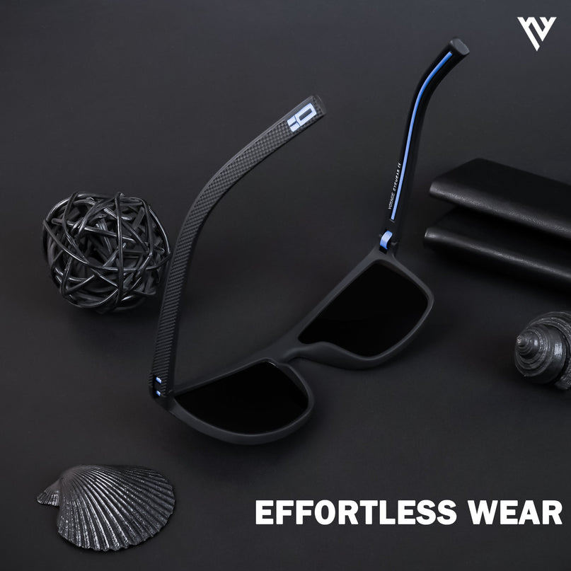 Black Wayfarer Polarized Sunglasses - PMG4294)