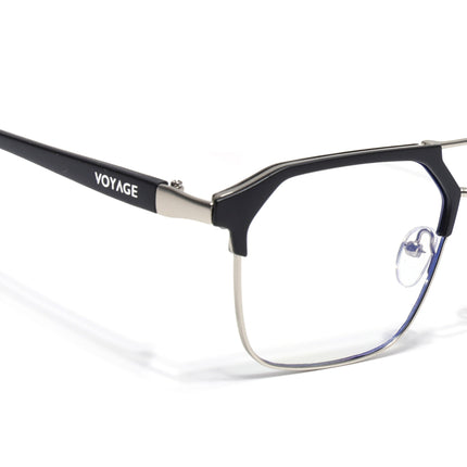 Commander | Black & Silver Wayfarer Eyeglasses for Men & Women (MG6685-C2)