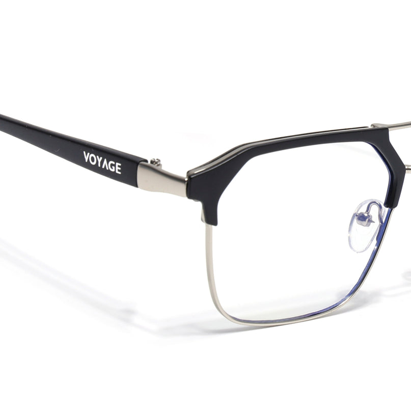 Commander | Black & Silver Wayfarer Eyeglasses for Men & Women (MG6685-C2)