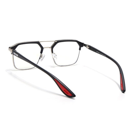 Commander | Black & Silver Wayfarer Eyeglasses for Men & Women (MG6685-C2)