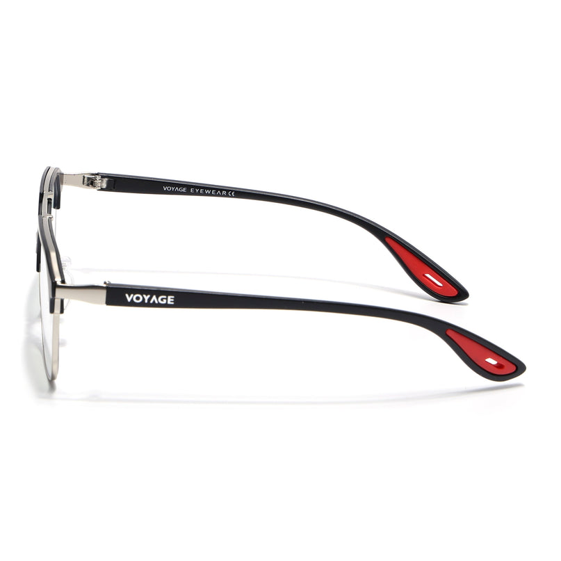 Commander | Black & Silver Wayfarer Eyeglasses for Men & Women (MG6685-C2)