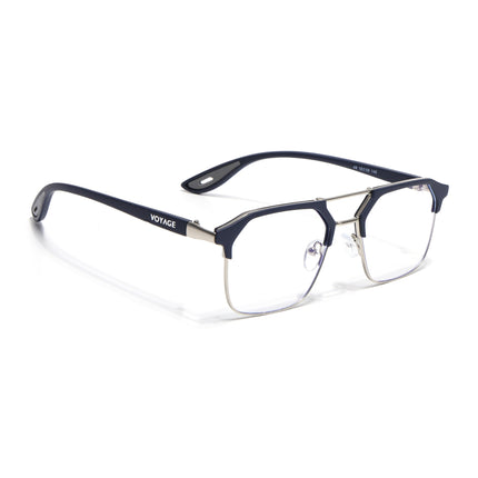 Commander | Blue & Silver Wayfarer Eyeglasses for Men & Women (MG6686-C3)
