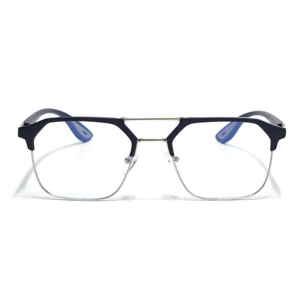Commander | Blue & Silver Wayfarer Eyeglasses for Men & Women (MG6686-C3)