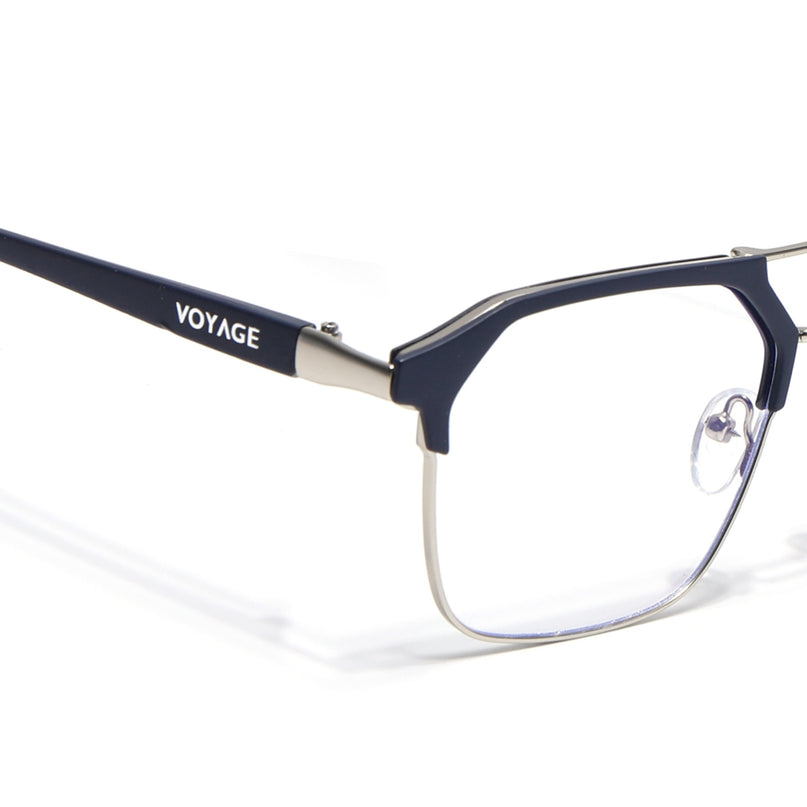 Commander | Blue & Silver Wayfarer Eyeglasses for Men & Women (MG6686-C3)
