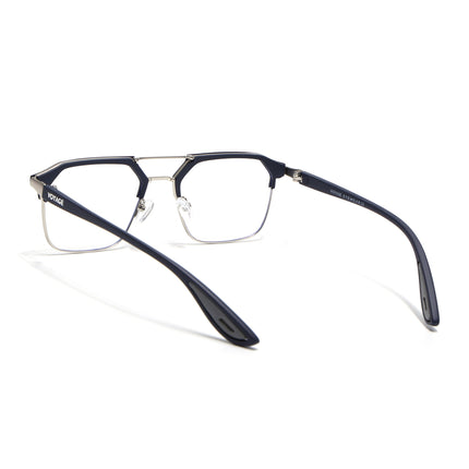 Commander | Blue & Silver Wayfarer Eyeglasses for Men & Women (MG6686-C3)