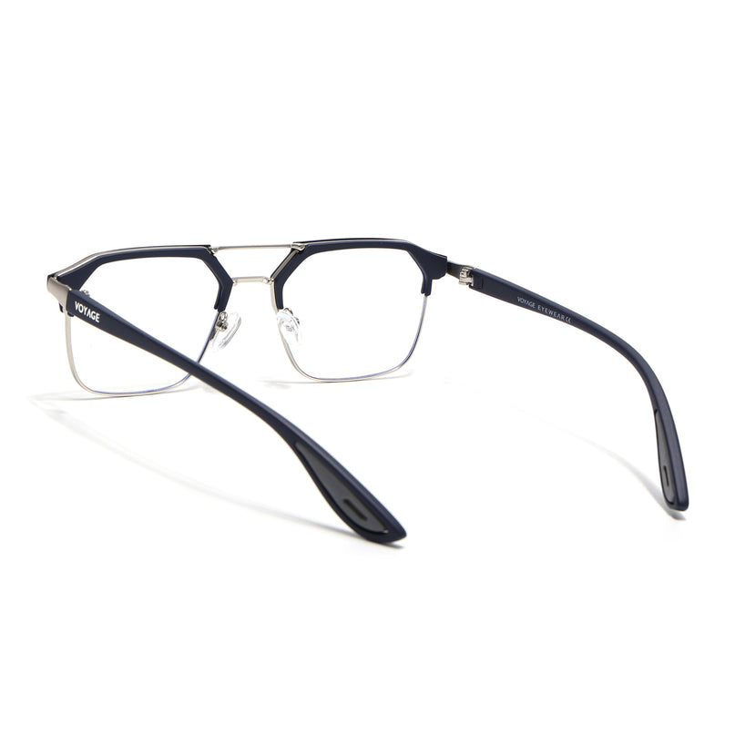 Commander | Blue & Silver Wayfarer Eyeglasses for Men & Women (MG6686-C3)