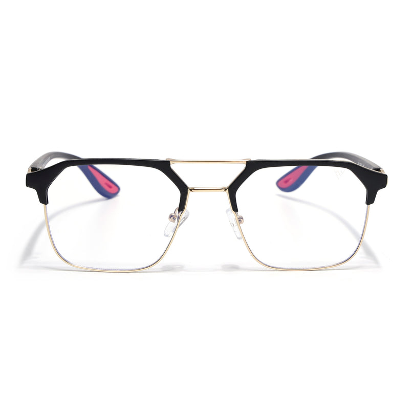 Commander | Black & Golden Wayfarer Eyeglasses for Men & Women (MG6688-C5)