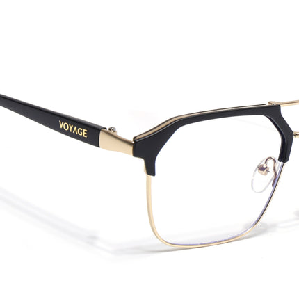 Commander | Black & Golden Wayfarer Eyeglasses for Men & Women (MG6688-C5)