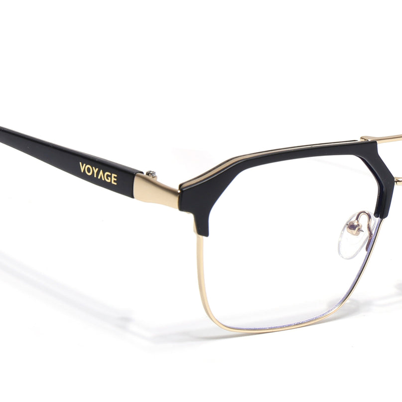 Commander | Black & Golden Wayfarer Eyeglasses for Men & Women (MG6688-C5)