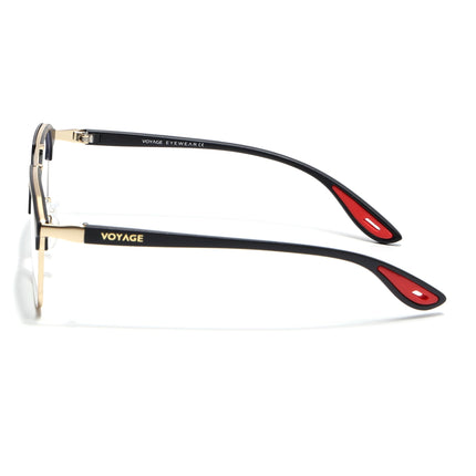 Commander | Black & Golden Wayfarer Eyeglasses for Men & Women (MG6688-C5)