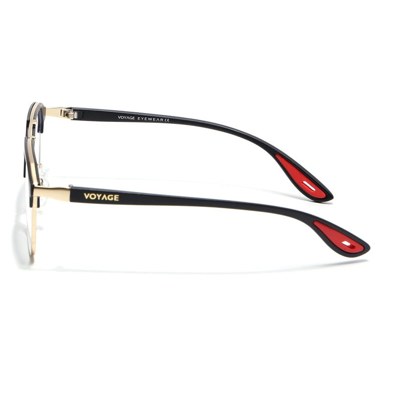 Commander | Black & Golden Wayfarer Eyeglasses for Men & Women (MG6688-C5)