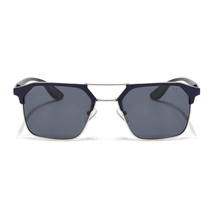 Commander | Blue Wayfarer Polarized Sunglasses | Grey Lens - PMG6680