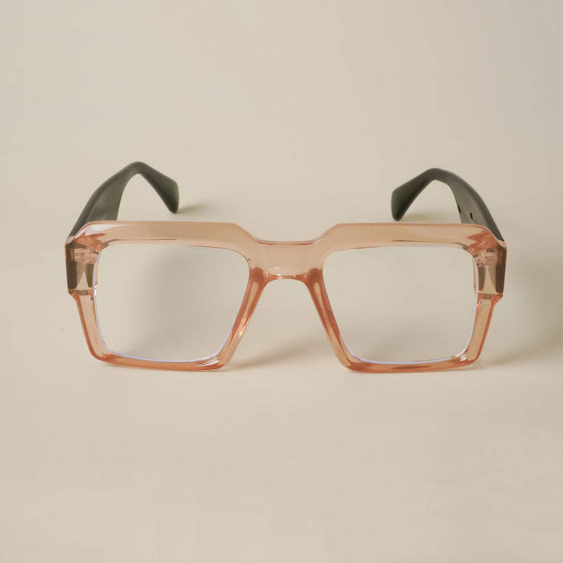 Voyage Goat Transparent Brown Wayfarer Eyeglasses for Men & Women - MG4762-C7