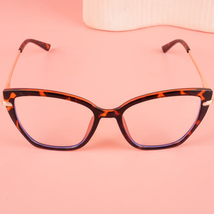 Voyage Glam Demi Brown Cateye TR Clip-On Polarized Sunglasses for Women - PMG4818-C3