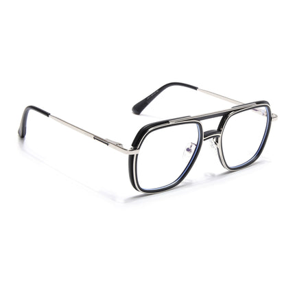 Voyage Silver & Black Wayfarer Eyeglasses for Men & Women (5011FMG6844-C2)