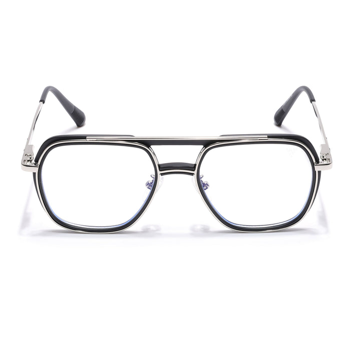 Voyage Silver & Black Wayfarer Eyeglasses for Men & Women (5011FMG6844-C2)