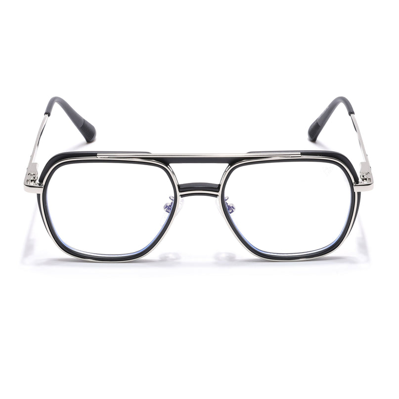 Voyage Silver & Black Wayfarer Eyeglasses for Men & Women (5011FMG6844-C2)