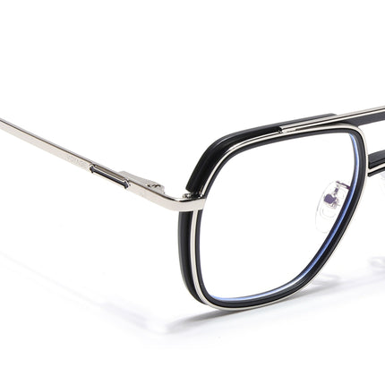 Voyage Silver & Black Wayfarer Eyeglasses for Men & Women (5011FMG6844-C2)