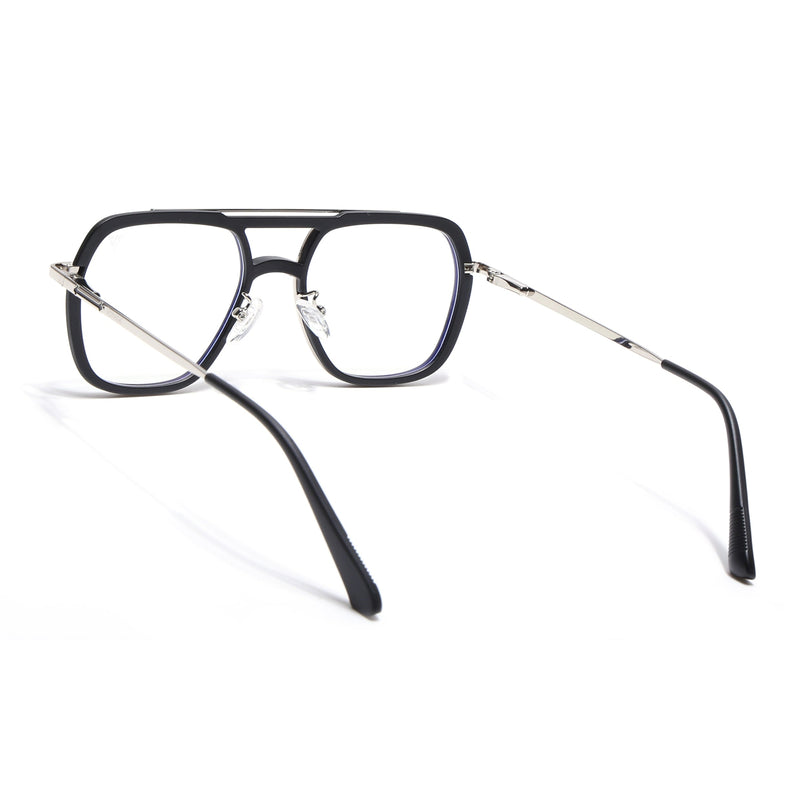 Voyage Silver & Black Wayfarer Eyeglasses for Men & Women (5011FMG6844-C2)