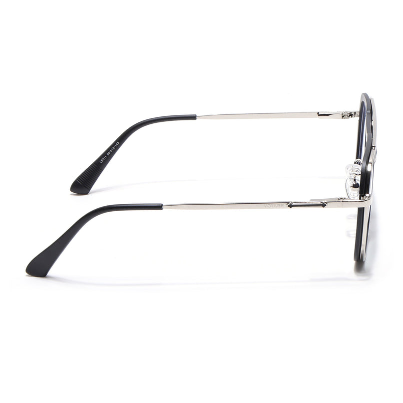 Voyage Silver & Black Wayfarer Eyeglasses for Men & Women (5011FMG6844-C2)
