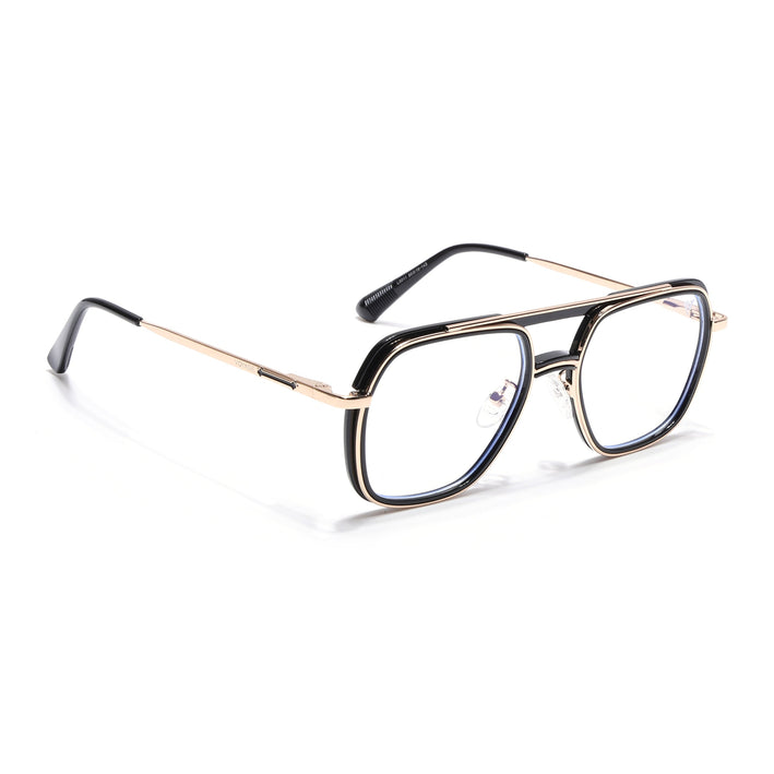 Voyage Golden & Black Wayfarer Eyeglasses for Men & Women (5011FMG6845-C3)
