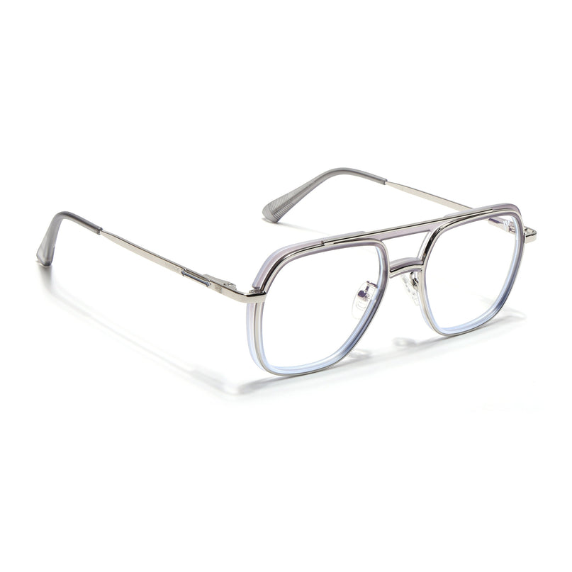 Voyage Silver & Grey Wayfarer Eyeglasses for Men & Women (5011FMG6848-C6)