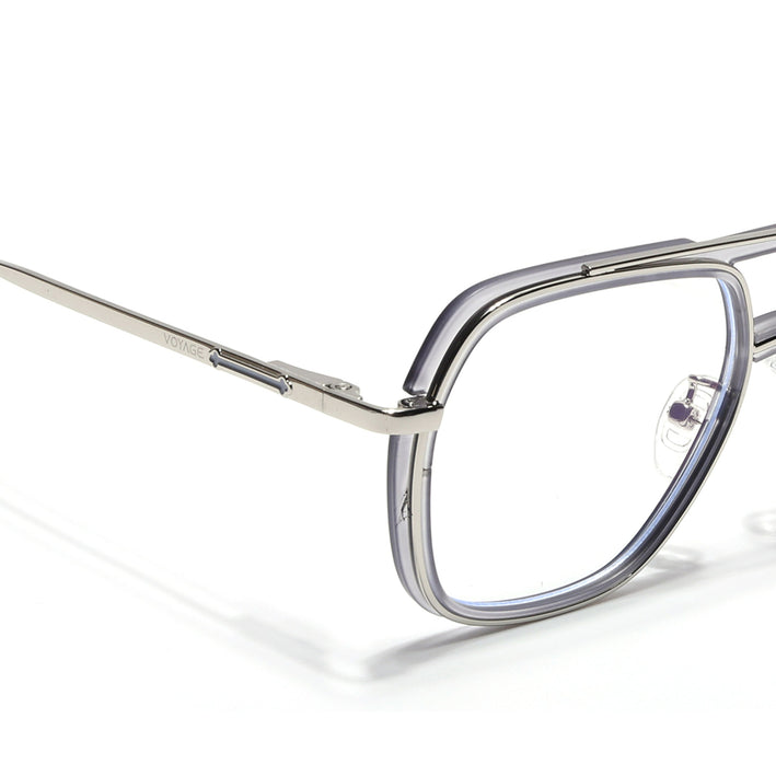 Voyage Silver & Transparent Wayfarer Eyeglasses for Men & Women (5011FMG6849-C7)