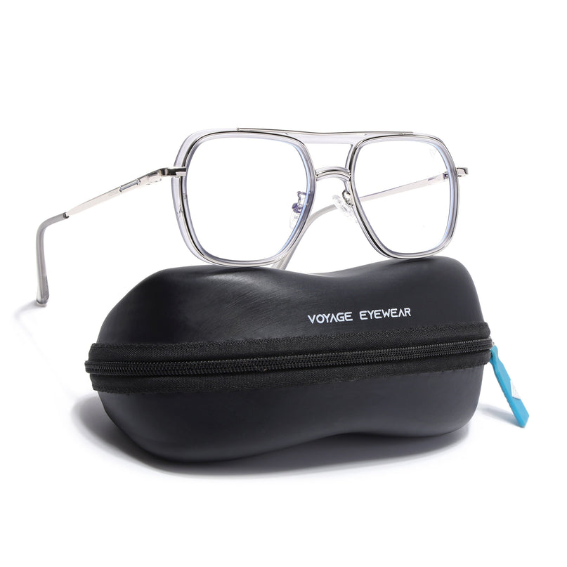 Voyage Silver & Transparent Wayfarer Eyeglasses for Men & Women (5011FMG6849-C7)
