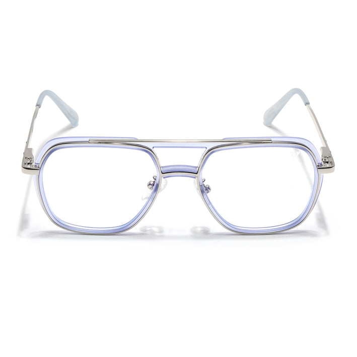 Voyage Silver & Purple Wayfarer Eyeglasses for Men & Women (5011FMG6850-C8)